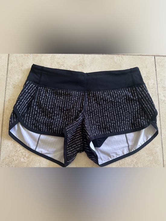 lululemon athletica Pants - lululemon athletica Black white  speed Shorts size 4